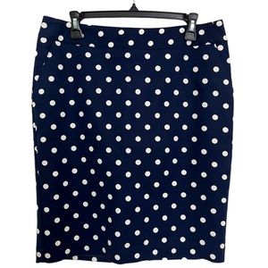 Merona Navy Blue White Polkadot Pencil Skirt Size 10